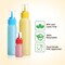 Cookie Icing Bottles, 6 Squeeze Applicator Bottles, 2 each (1, 2 and 4 ounces), Royal Icing Tools, Cake Sugar Cookie Decorating Supplies, Food Coloring, Frosting, Pancake Arts and Crafts Kit